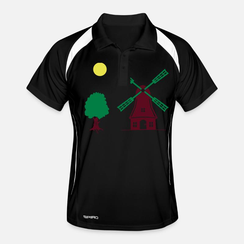 windmühle baum Männer Polo atmungsaktiv