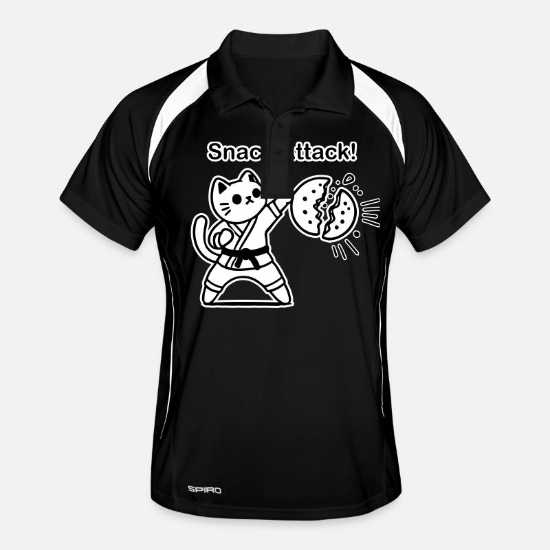 Karate-Katze, die einen Keks schlägt - Snack Attack Design Männer Polo atmungsaktiv