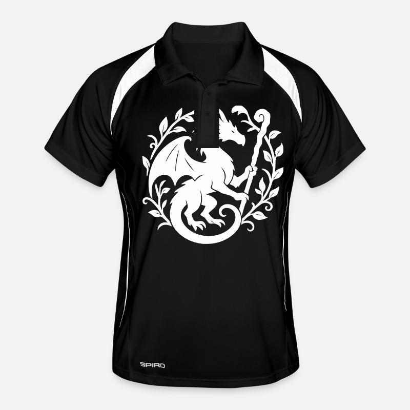 Druide Dragon (blanc) Polo respirant Homme