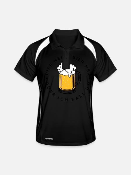 Bees here - Oder ich fall um! - Men's Polo breathable - black/white - Front