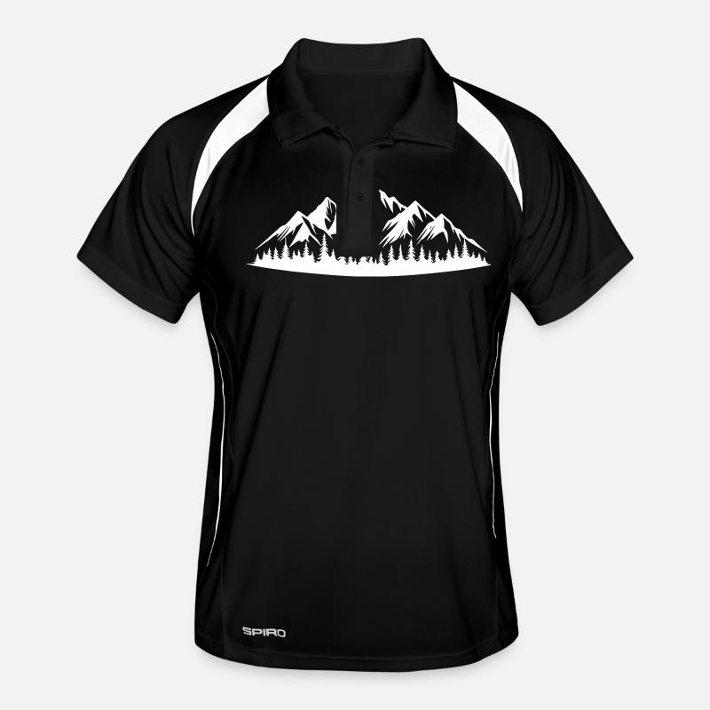 Mountains with Trees Vector Men's Polo breathable