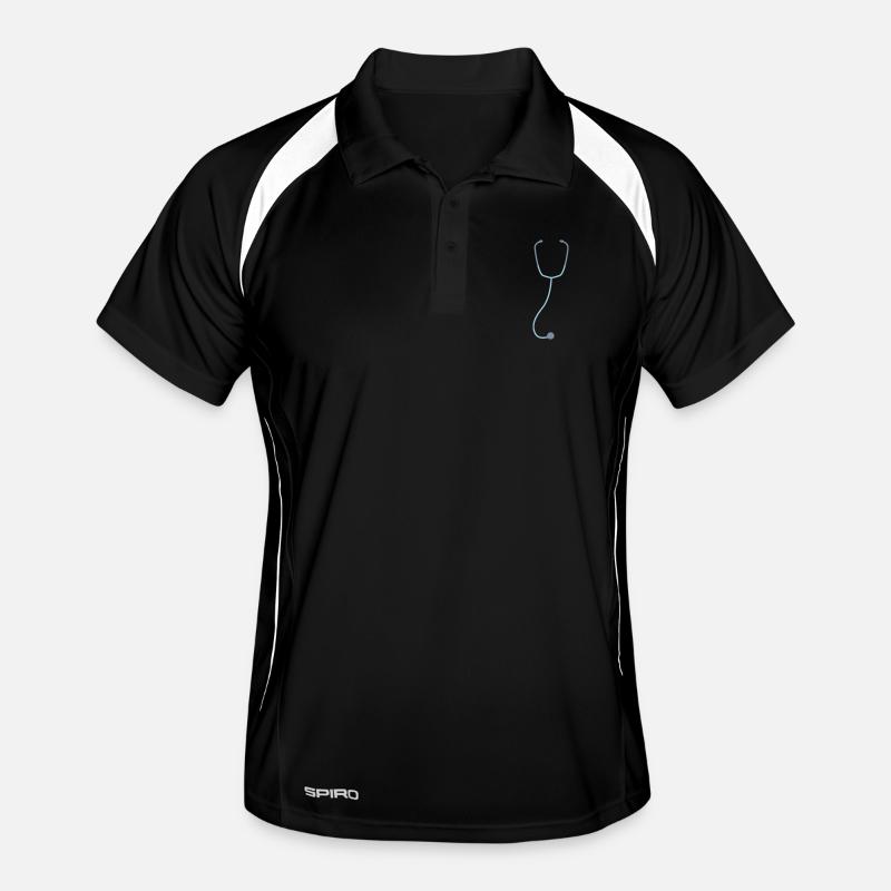 stethoscope stetoskop - Polo til herrer åndbar - sort/hvid