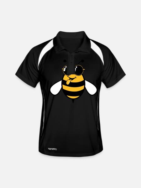 Abeille drôles douces drôles lunettes de soleil - Polo respirant Homme - noir/blanc - Devant