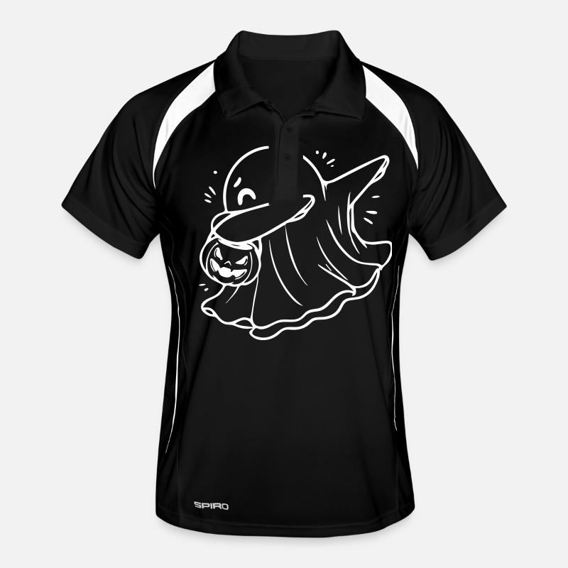 DAB Dabbing Halloween Ghost Jack-o'-lantern Men's Polo breathable