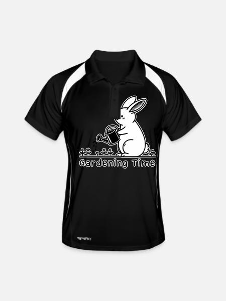 Mignon lapin arrosage des fleurs - Jardinage Time Design - Polo respirant Homme - noir/blanc - Devant