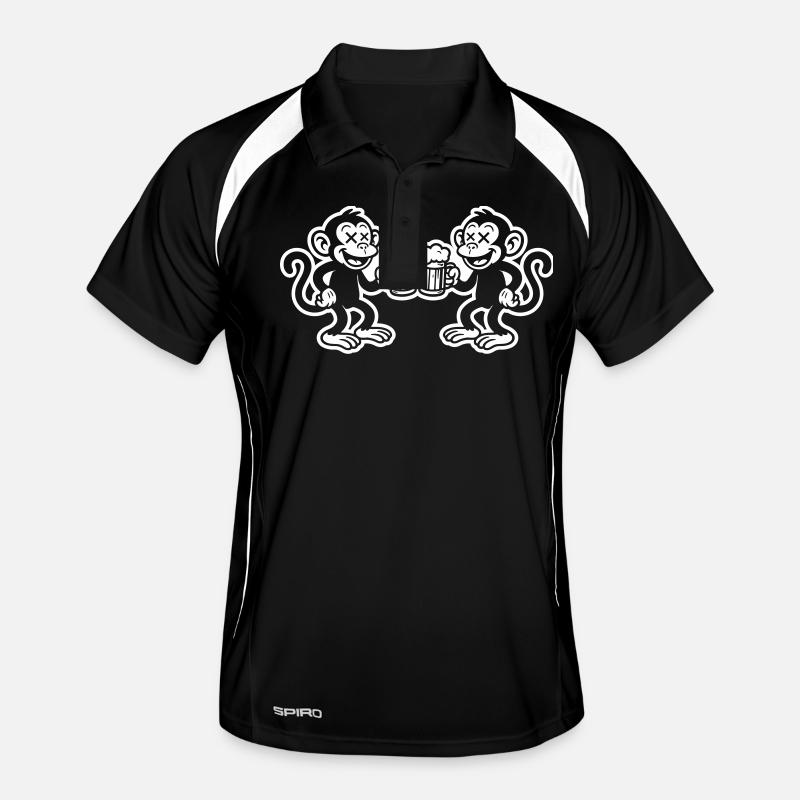 Monkey Beer Cheers - Men's Polo breathable - black/white