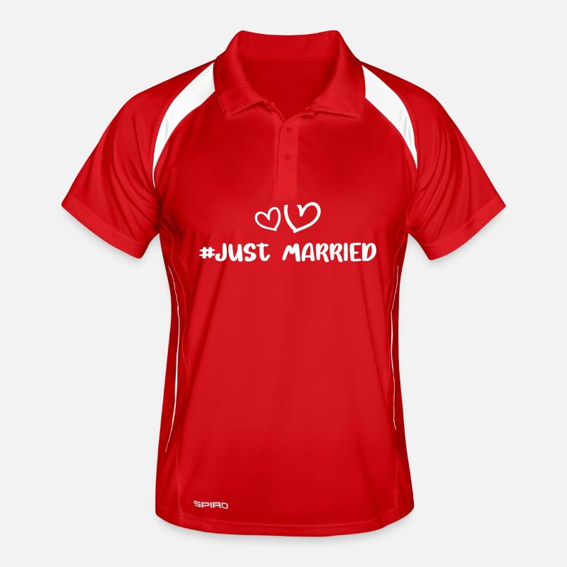 Coeur de mariage juste marié Polo respirant Homme