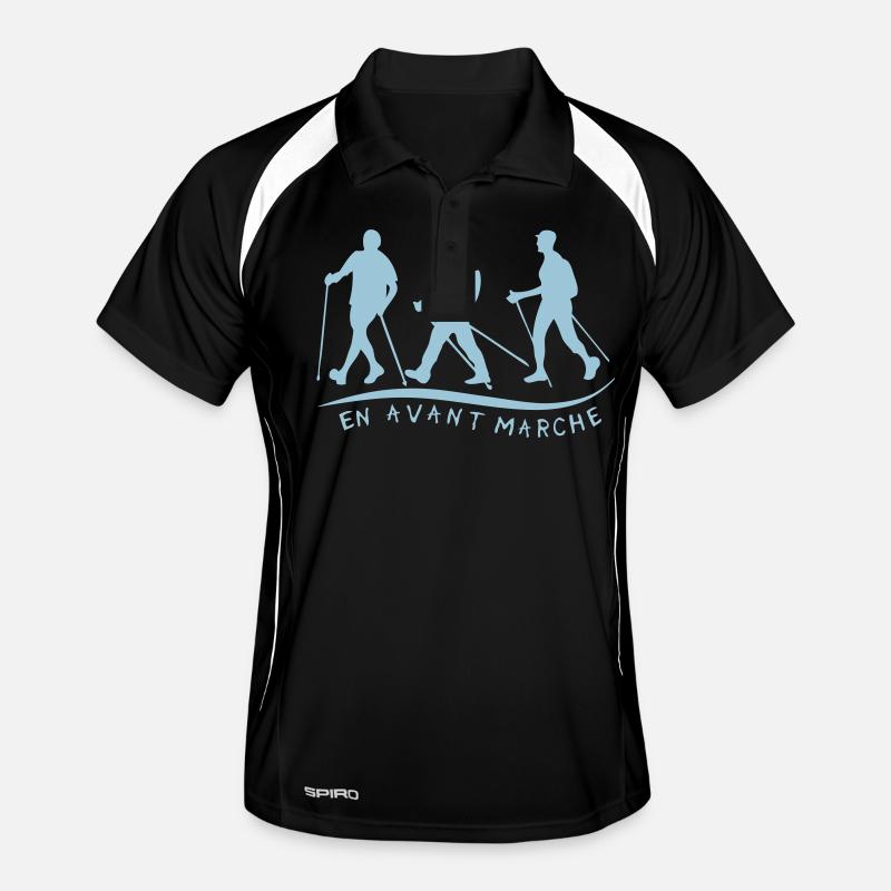 Nordic walking stick in front logo Men's Polo breathable