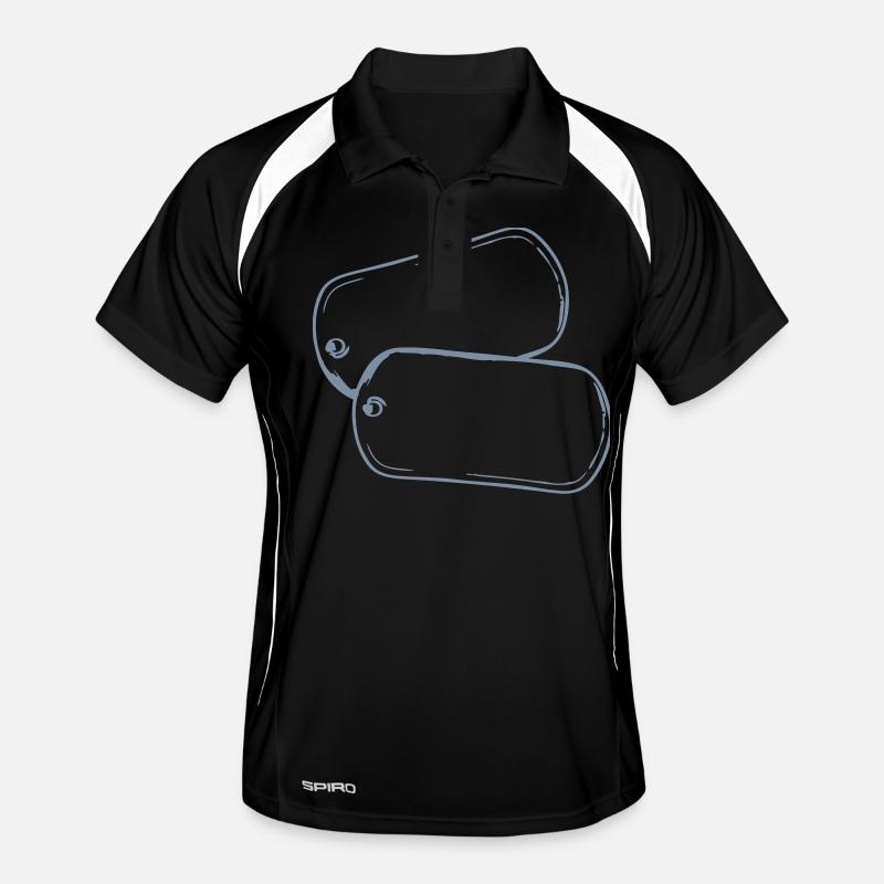 2 chien Tags Erkennungsmarken Design Polo respirant Homme