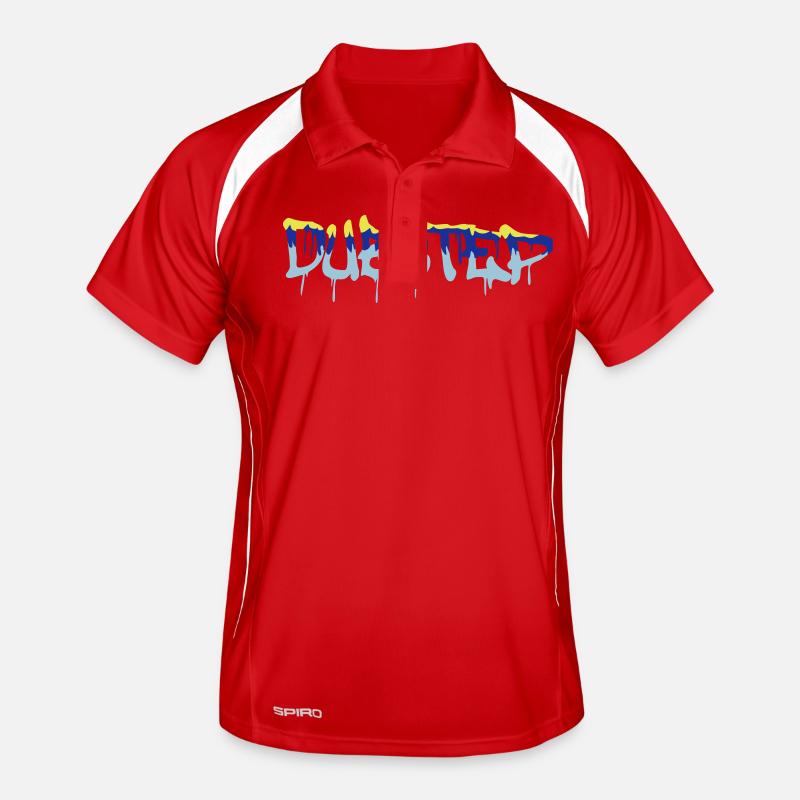 Dub Step Techno Music Party Drop Graffiti Text Men's Polo breathable