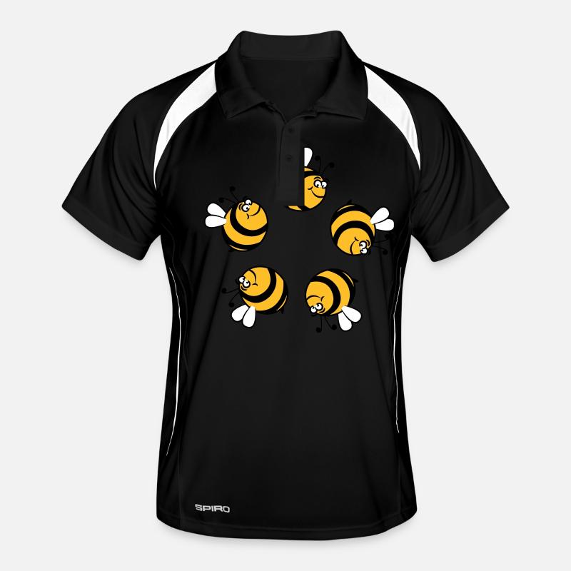 Bee funny thick circular ring Men's Polo breathable