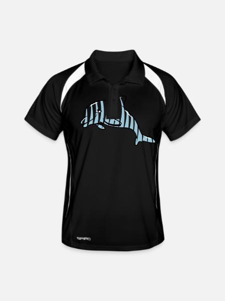 delfin conception de la mer douce - Polo respirant Homme - noir/blanc - Devant
