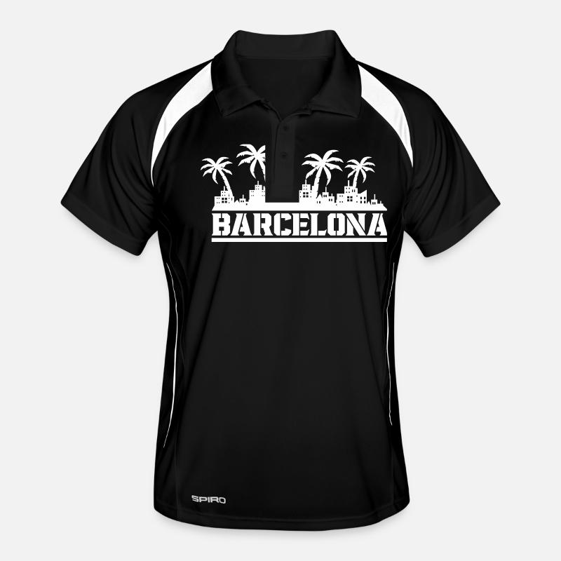 barcelona skyline Männer Polo atmungsaktiv