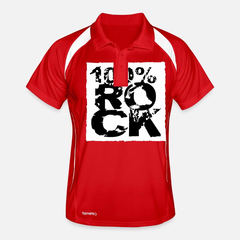 100 % Prozent Rock Heavy Metal Musik Text Logo Fun Männer Polo atmungsaktiv