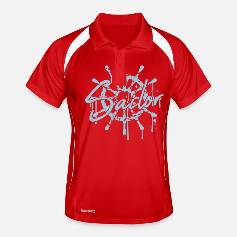 Sailor Ship Steering Wheel Graffiti Drop Sailing Men's Polo breathable