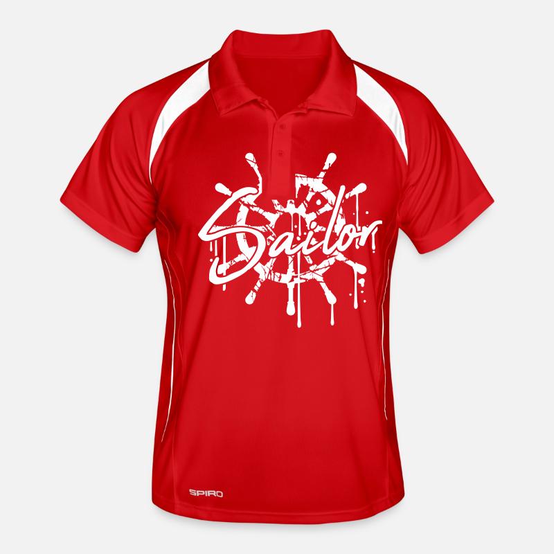 Sailor Ship Steering Wheel Graffiti Drop Sailing Men's Polo breathable