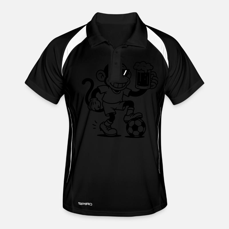 Bier Affe Fussball Männer Polo atmungsaktiv