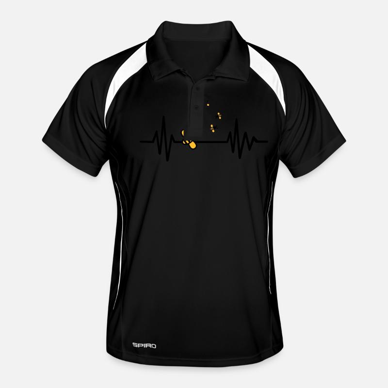 Biene - Männer Polo atmungsaktiv - Schwarz/Weiß