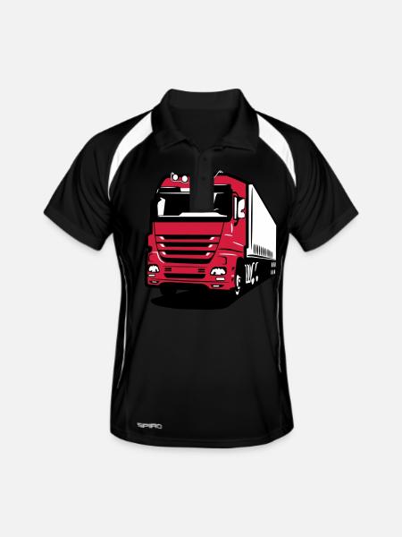 Camion camion - Polo respirant Homme - noir/blanc - Devant