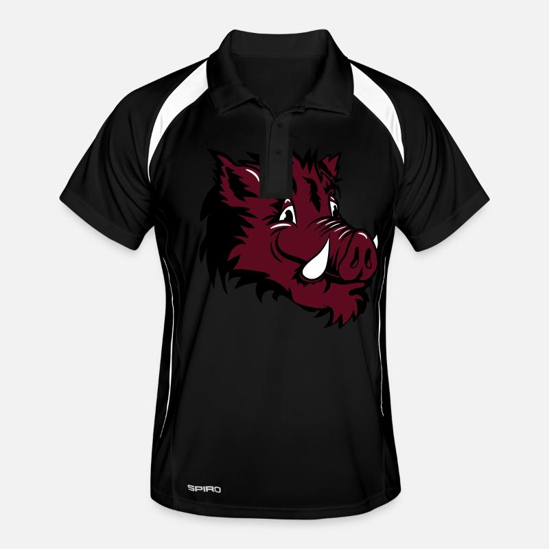 Wild boar head funny Men's Polo breathable