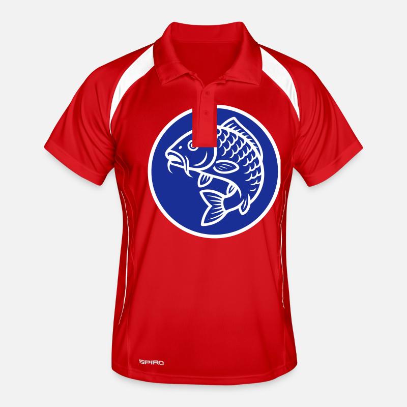 Icône de poisson carpe Polo respirant Homme