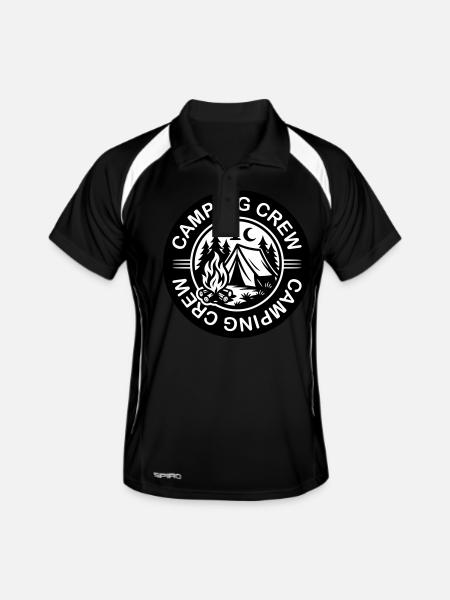Camping Crew Tent Campfire - Men's Polo breathable - black/white - Front