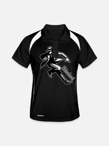 1930er Jahre Gentleman - Oldschool Design - Männer Polo atmungsaktiv - Schwarz/Weiß - Vorne