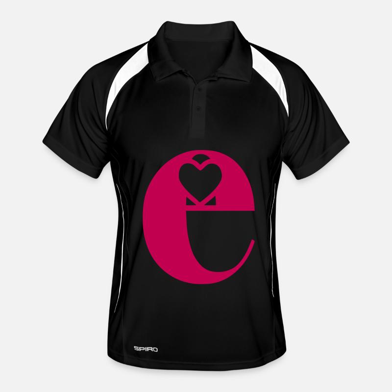 Lettre e Lettre initiale avec coeur Polo respirant Homme