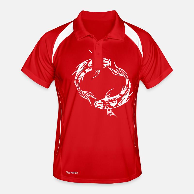 Two Vector Koi Carp Fish Men's Polo breathable
