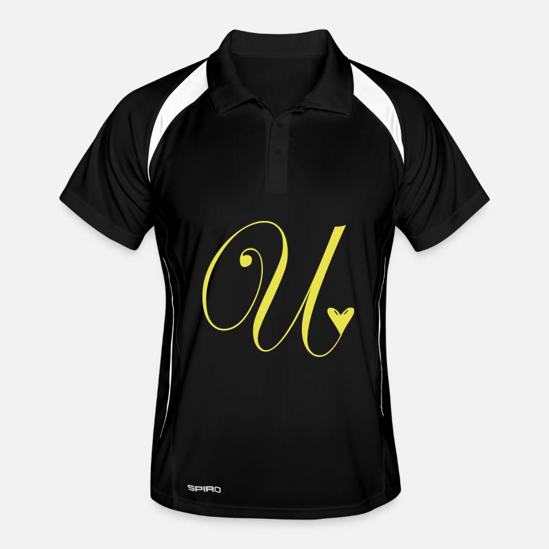 Monogramm U Herz Ranke Männer Polo atmungsaktiv