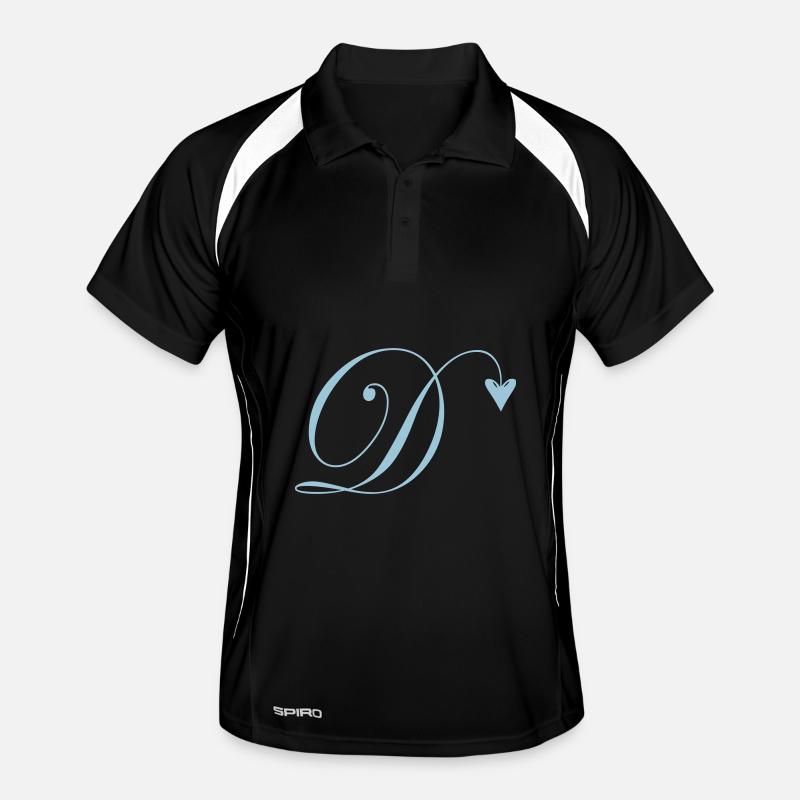 Monogramm D Herz Ranke Männer Polo atmungsaktiv