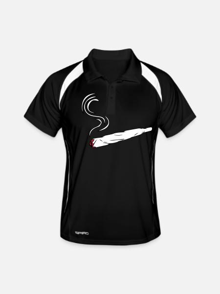 Kiffen joint design - Men's Polo breathable - black/white - Front