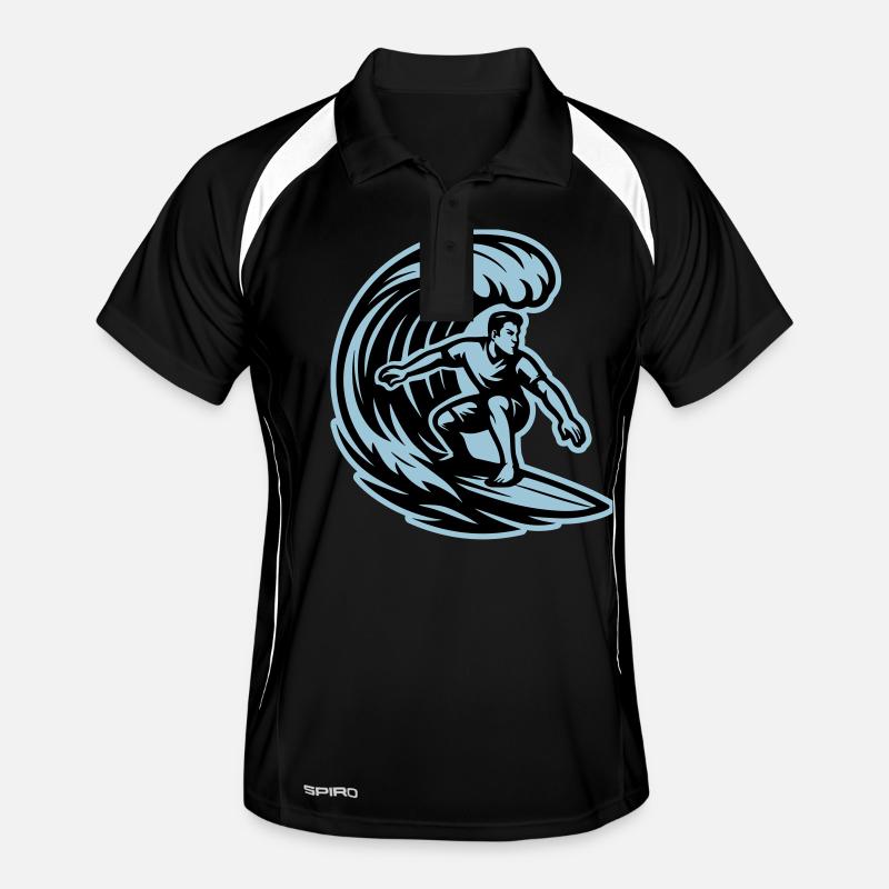 Surfer Wave Surfing Men's Polo breathable