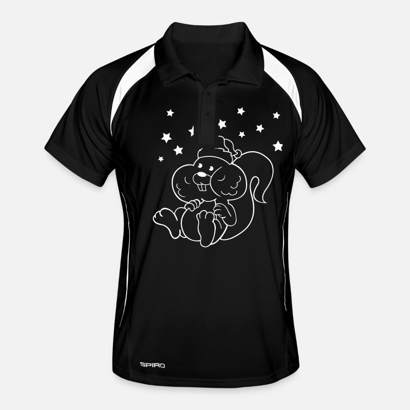 Weihnachts Einhörnchen - Männer Polo atmungsaktiv - Schwarz/Weiß