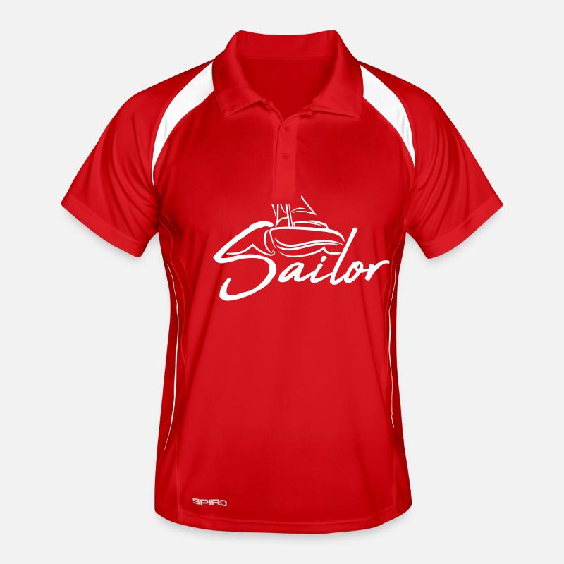 Sailor Text Logo Sail Crew Fun Ship Boat Icon Men's Polo breathable