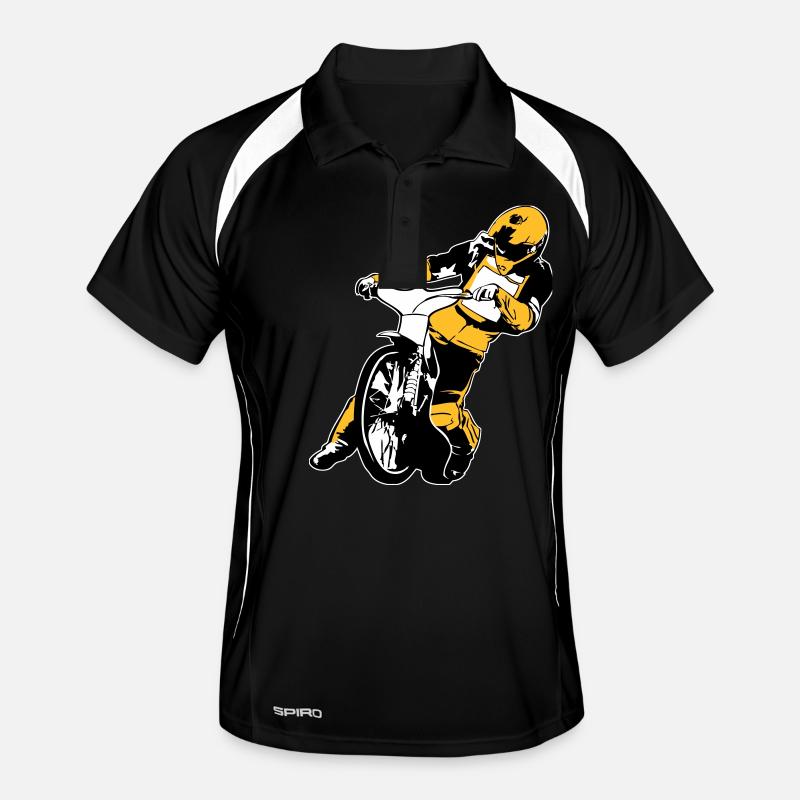 Speedway Racing - Men's Polo breathable - black/white