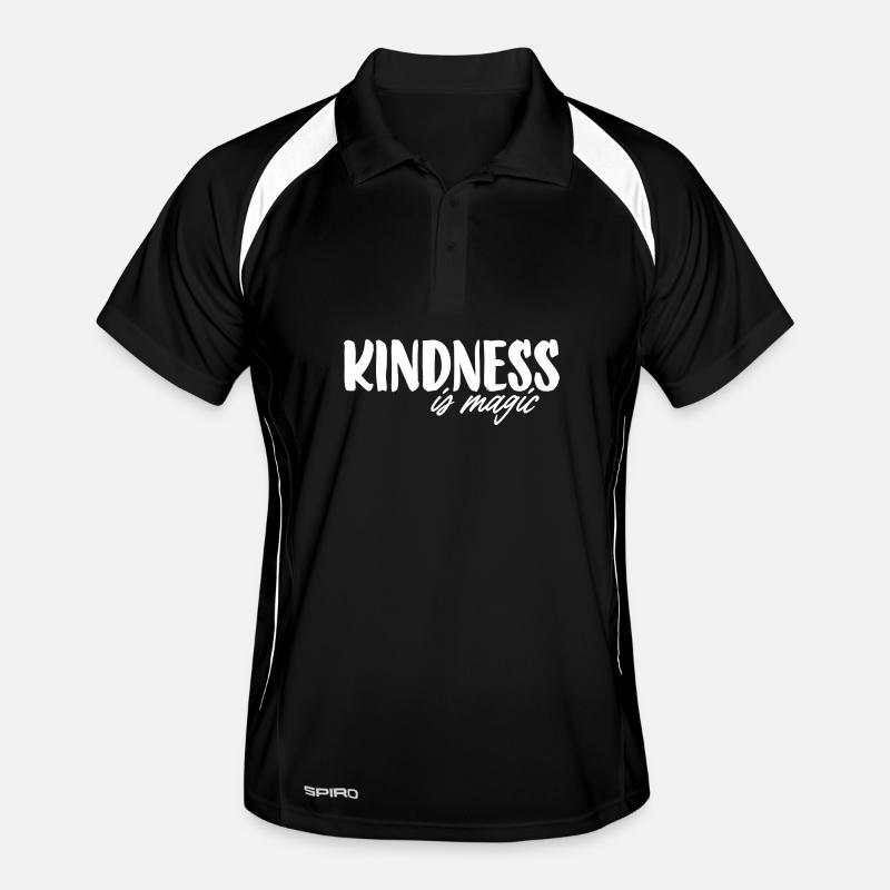 Kindness is magic - Männer Polo atmungsaktiv - Schwarz/Weiß
