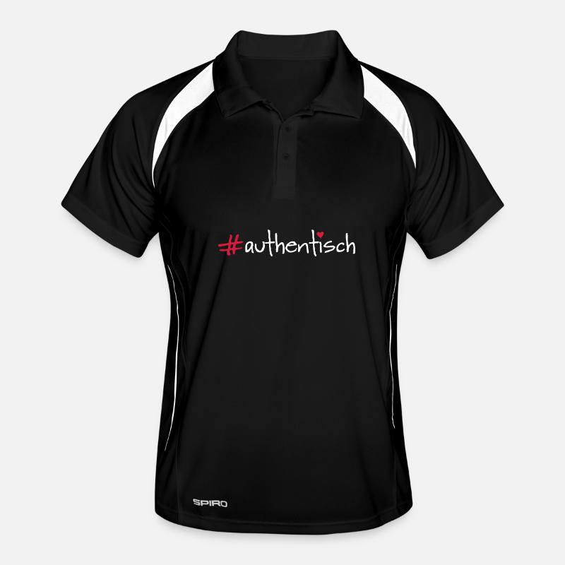 authentisch - Männer Polo atmungsaktiv - Schwarz/Weiß