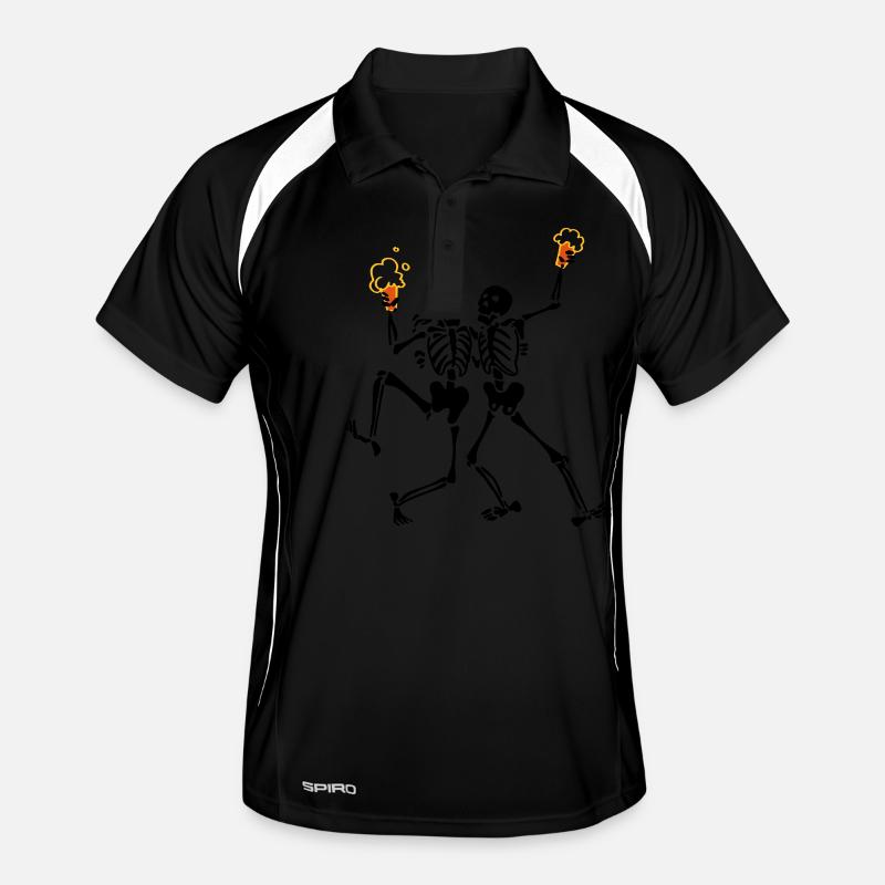 Skeletons doing java - Men's Polo breathable - black/white