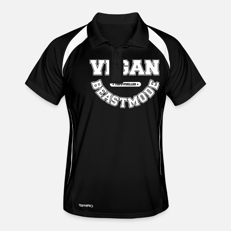 VeganBeastmode [white+outline] [vector] Männer Polo atmungsaktiv