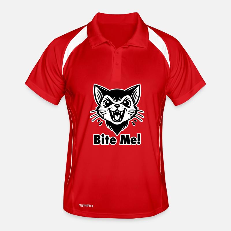 Gothic Vampire Cat - "Bite Me!" Design Men's Polo breathable