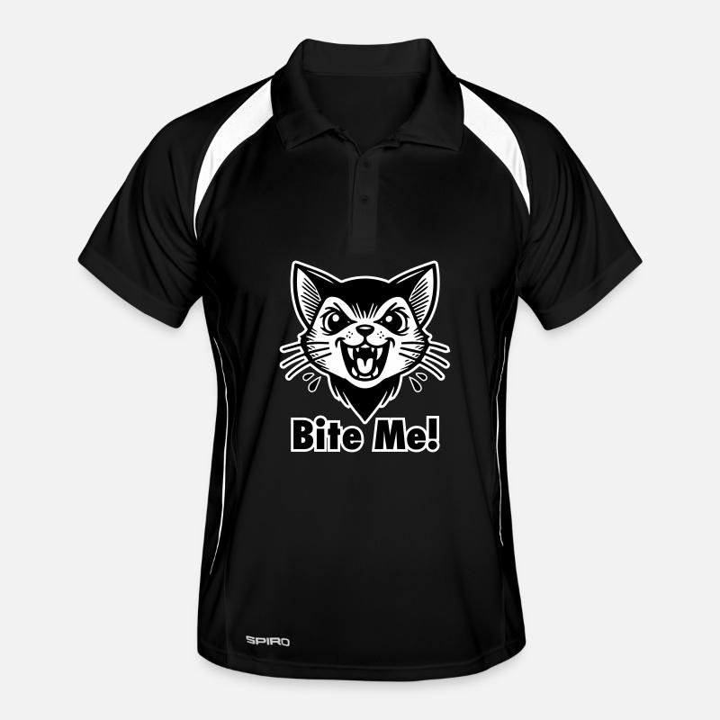 Gothic Vampirkatze - "Bite Me!" Entwurf Männer Polo atmungsaktiv