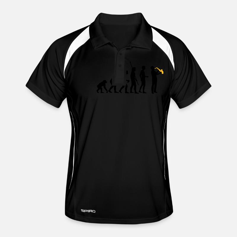 evolution_saxophon_a_2 - Men's Polo breathable - black/white