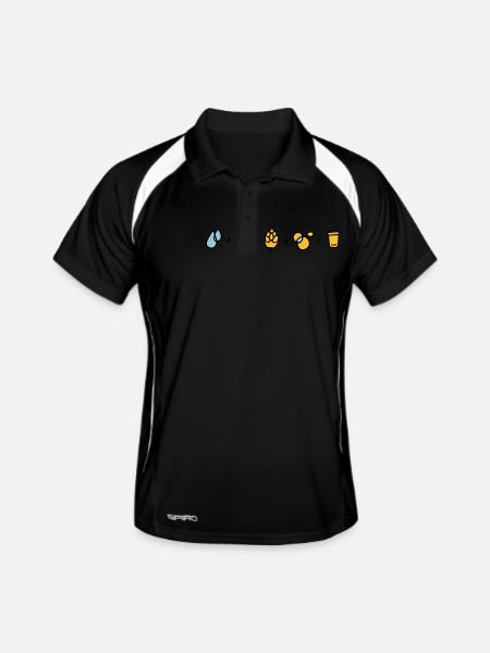 Bier Formel - Männer Polo atmungsaktiv - Schwarz/Weiß - Vorne