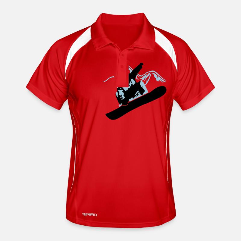 Snowboarder Mountain Männer Polo atmungsaktiv