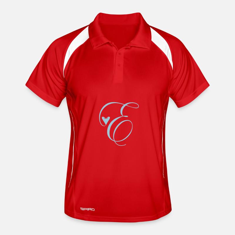 Monogramm E Herz Ranke Männer Polo atmungsaktiv