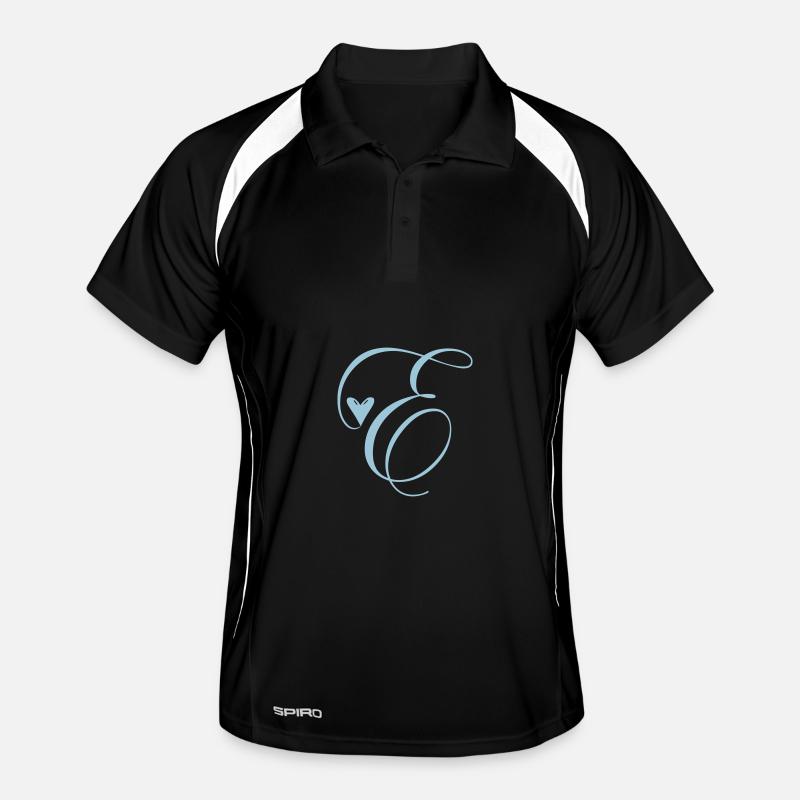 Monogram E Heart Vine - Men's Polo breathable - black/white