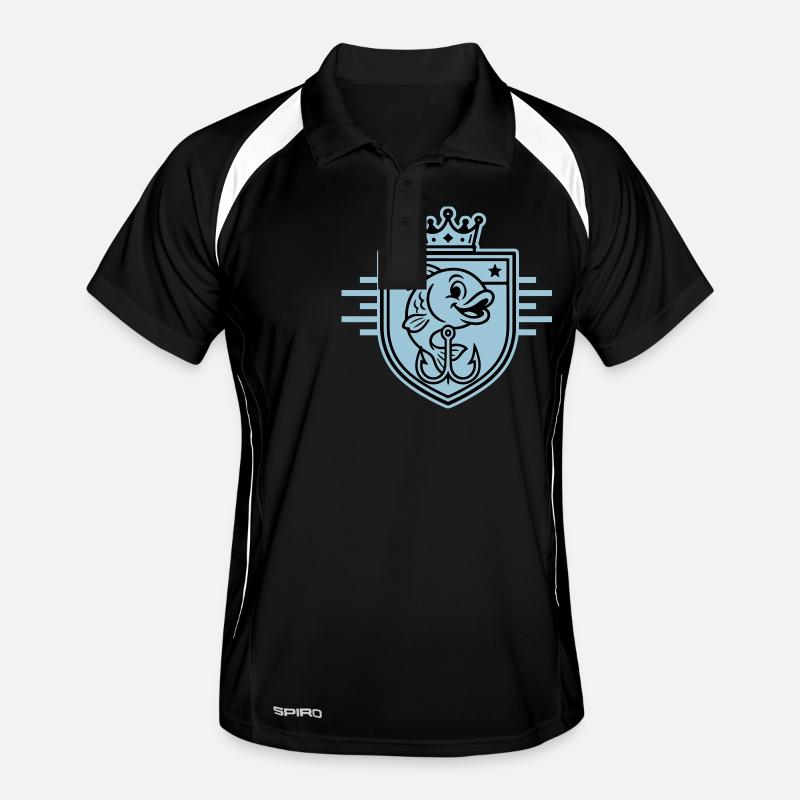Fishhook Fish Comic - Men's Polo breathable - black/white