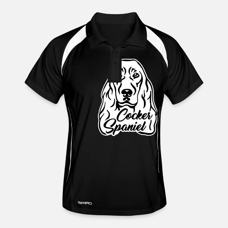 Cocker Spaniel - Polo respirant Homme - noir/blanc