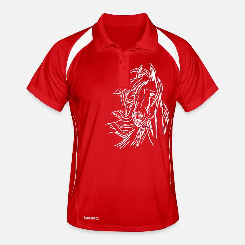 Pferd - Kopf Vector Männer Polo atmungsaktiv